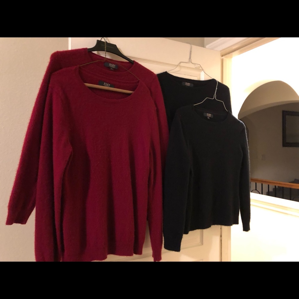 $50 each 4 total Cashmere Alex Marie Dillards sweaters 2 red 2 black